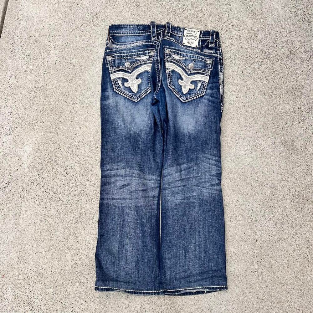 Rock Revival Earlin Bootcut Mens Flare Demin Jeans Y2K